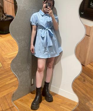 ビスチェつきシャツワンピース