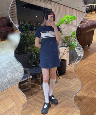 ニットポロワンピース