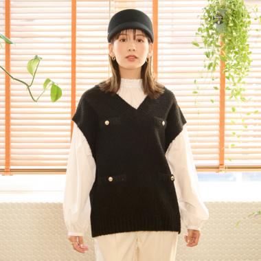 【リンク】ニットベストドッキングブラウス（大人サイズ）