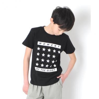 天竺・スターＢＯＸプリント半袖Tシャツ