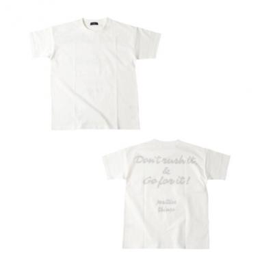 天竺・ドロップショルダーBIGロゴバックプリント半袖Tシャツ