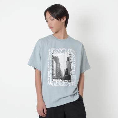 【防汚加工】リゾートフロントプリント半袖Tシャツ