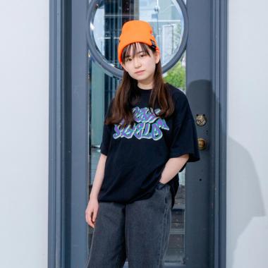 【STREET】【防汚加工】クラックグラフィティプリント半袖Tシャツ