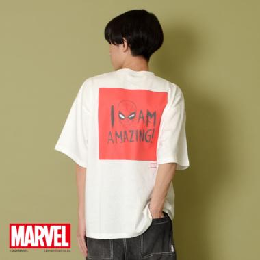 【MARVEL】スパイダーマン/ボックスロゴバックプリントビッグTシャツ