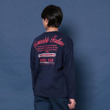 【プチプラ】バックメッセージロゴ長袖Tシャツ