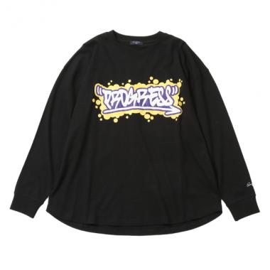 【STREET】フロントグラフィティプリントビッグ長袖Tシャツ