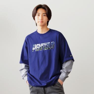 【Penfield】USAコットン・フロントロゴレイヤードビッグ長袖Tシャツ