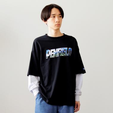 【Penfield】USAコットン・フロントロゴレイヤードビッグ長袖Tシャツ