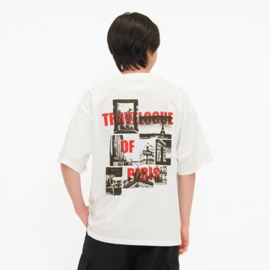 【トリコロールコレクション】パリフォトコラージュバックプリントビッグTシャツ