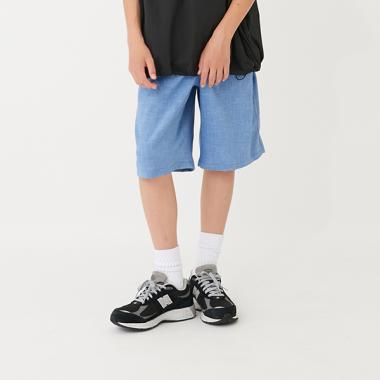 パナマ風タックハーフパンツ