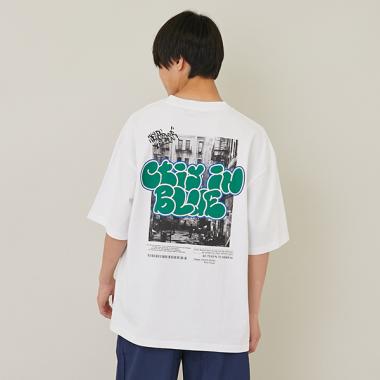 フォトグラフィティロゴ発泡プリントビッグ半袖Tシャツ