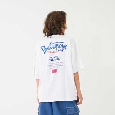 【接触冷感】ハイクールコットン・配色ロゴプリント半袖Tシャツ