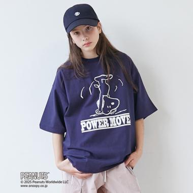 【GLSW.】【PEANUTS】スヌーピー パワームーブ フロントプリントTシャツ