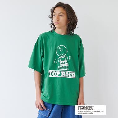 【GLSW.】【PEANUTS】チャーリーブラウン トップロック フロントプリントTシャツ