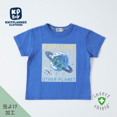 KPBOY(ケーピーボーイ)CAYA 虫除け宇宙プリント半袖Tシャツ90