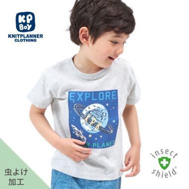 KPBOY(ケーピーボーイ)CAYA 虫除け宇宙プリント半袖Tシャツ100～130