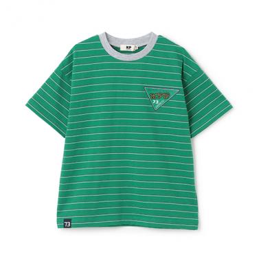 バックプリント マルチボーダー半袖Tシャツ