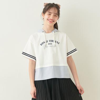 レイヤード風Tシャツパーカ