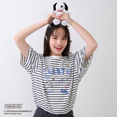 【PEANUTS】【ひんやり】ランダムモチーフTシャツ