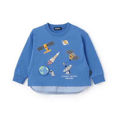 裾別布長袖Tシャツ【JAXA LABEL】