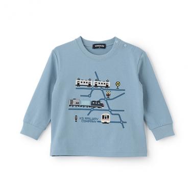 電車マップ長袖Tシャツ