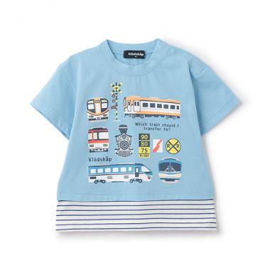 5351293:5322206:裾レイヤード風電車半袖Tシャツ