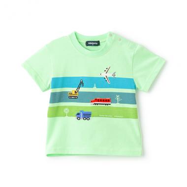 5342207：乗り物アップリケ半袖Tシャツ
