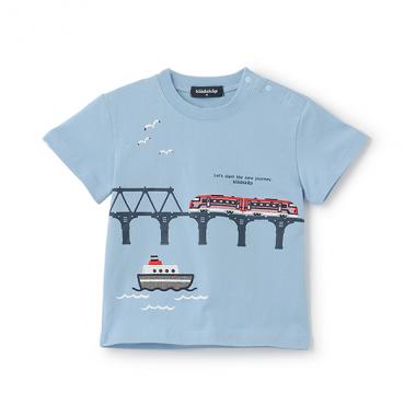 ★電車と鉄橋半袖Tシャツ