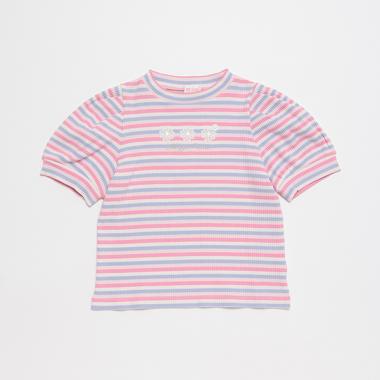 【人気商品再入荷】【直営店で取り扱い無し】マルチボーダーパフスリーブTシャツ