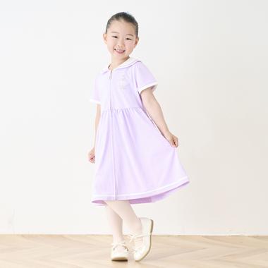 【バレエ】前開きセーラー半袖ワンピース