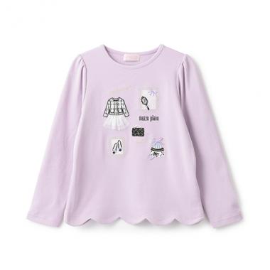 【人気商品再入荷】【直営店で取り扱い無し】フレームモチーフ　裾スカラップ　長袖Ｔシャツ