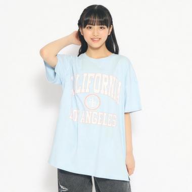 【綿100％】定番人気カレッジロゴチュニックTシャツ