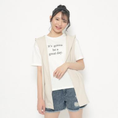 【2点SET】フードジレ＋インナーTシャツSET