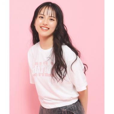 【130cmあり】バルーンデニムロゴTシャツ