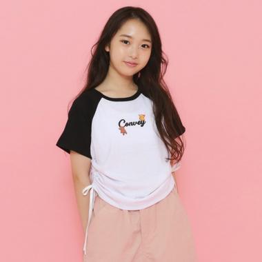 サイドドロストクマプリントTシャツ