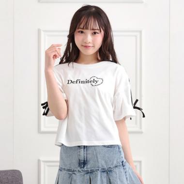 袖ラインリボンTシャツ