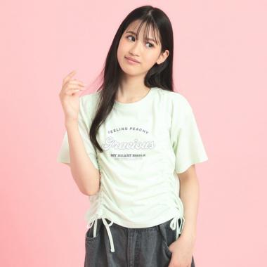 フロントドロストリボンTシャツ