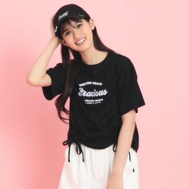 フロントドロストリボンTシャツ