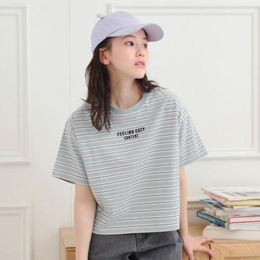クロップドボーダーTシャツ