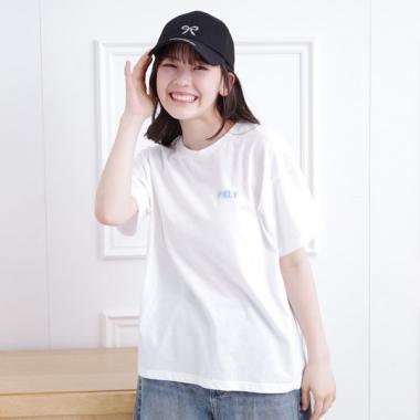 接触冷感バックハートロゴTシャツ