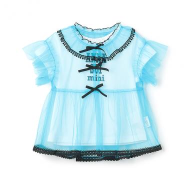 チュールフリルブラウス＋Tシャツset