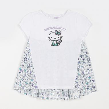 【HELLO KITTY 50th】総柄切り替え半袖Tシャツ