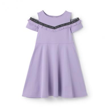 【人気商品再入荷】【直営店で取り扱い無し】ロゴテープ肩あき半袖ワンピース【接触冷感＋UVケア】