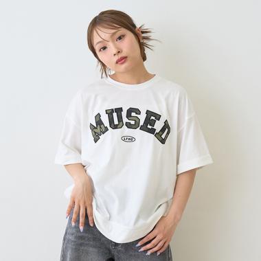 速乾柄アップリロゴTシャツ