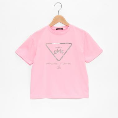 girlsマークバックフリルTシャツ