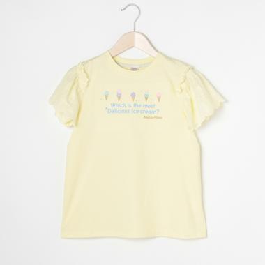 【リピート】【直営店で取り扱い無し】 アイスレース肩開き半袖Tシャツ