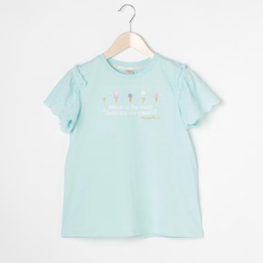 【リピート】【直営店で取り扱い無し】 アイスレース肩開き半袖Tシャツ