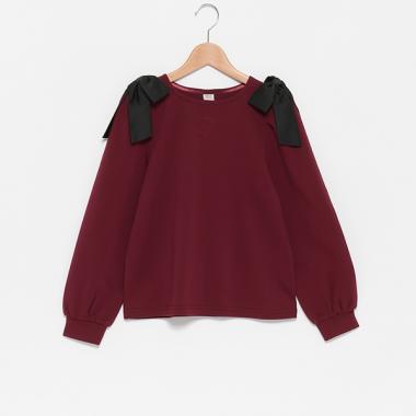 【人気商品再入荷】【直営店で取り扱い無し】ショルダーリボン長袖Tシャツ