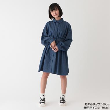 シャーリングシャツワンピース