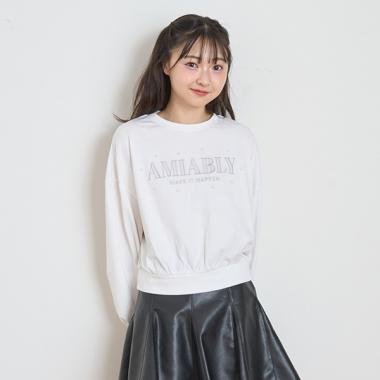 オーガビッツチュールアップリケ長袖Tシャツ